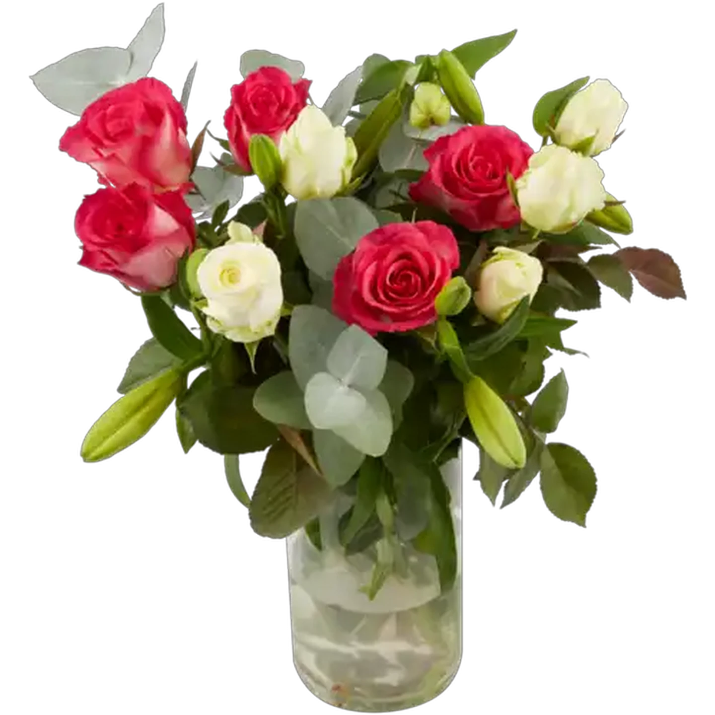 Image of Mother's Day Rose & Lily Bouquet (Vase Not Included) (Colour May Vary)