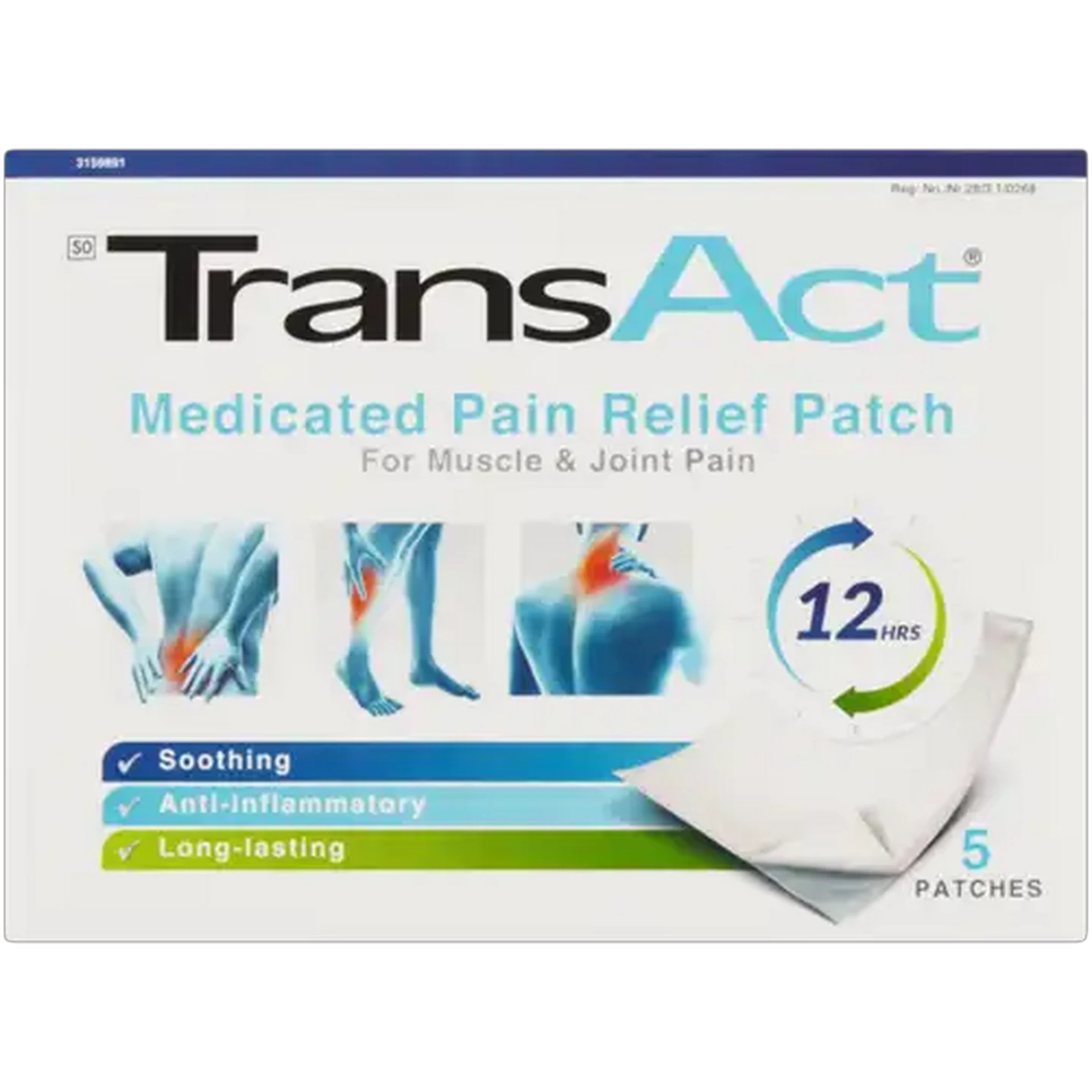 Image of Transact Medicated Pain Relief Patches 5 Pack