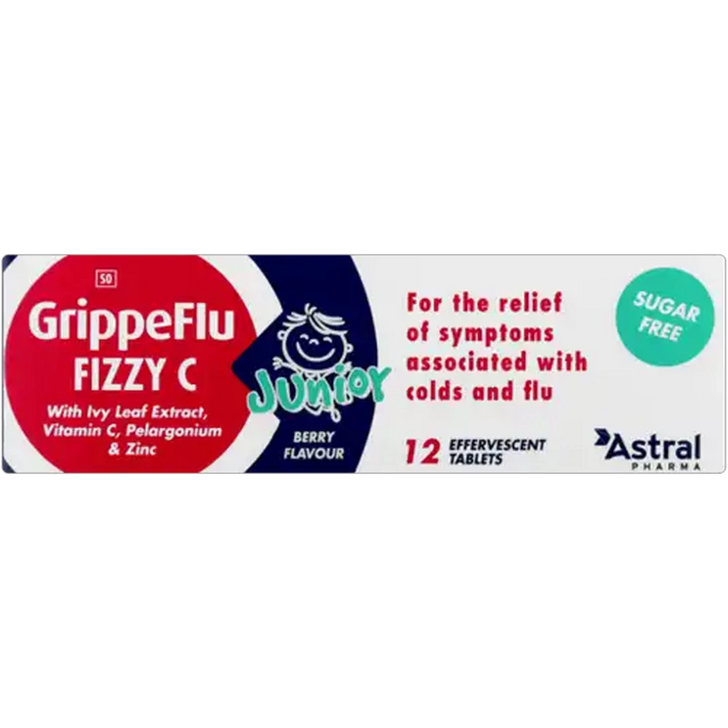Image of GrippeFlu Fizzy C Junior Cold & Flu Berry Effervescent Tablets 12 Pack