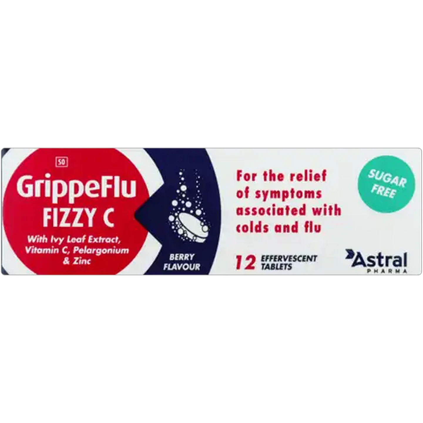 Image of GrippeFlu Fizzy C Cold & Flu Berry Effervescent Tablets 12 Pack