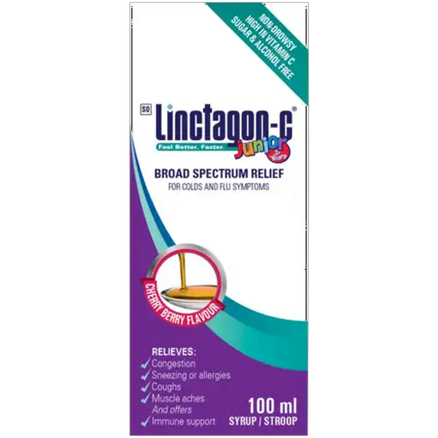 Image of Linctagon-C Junior Cherry Berry Cold & Flu Syrup 100ml