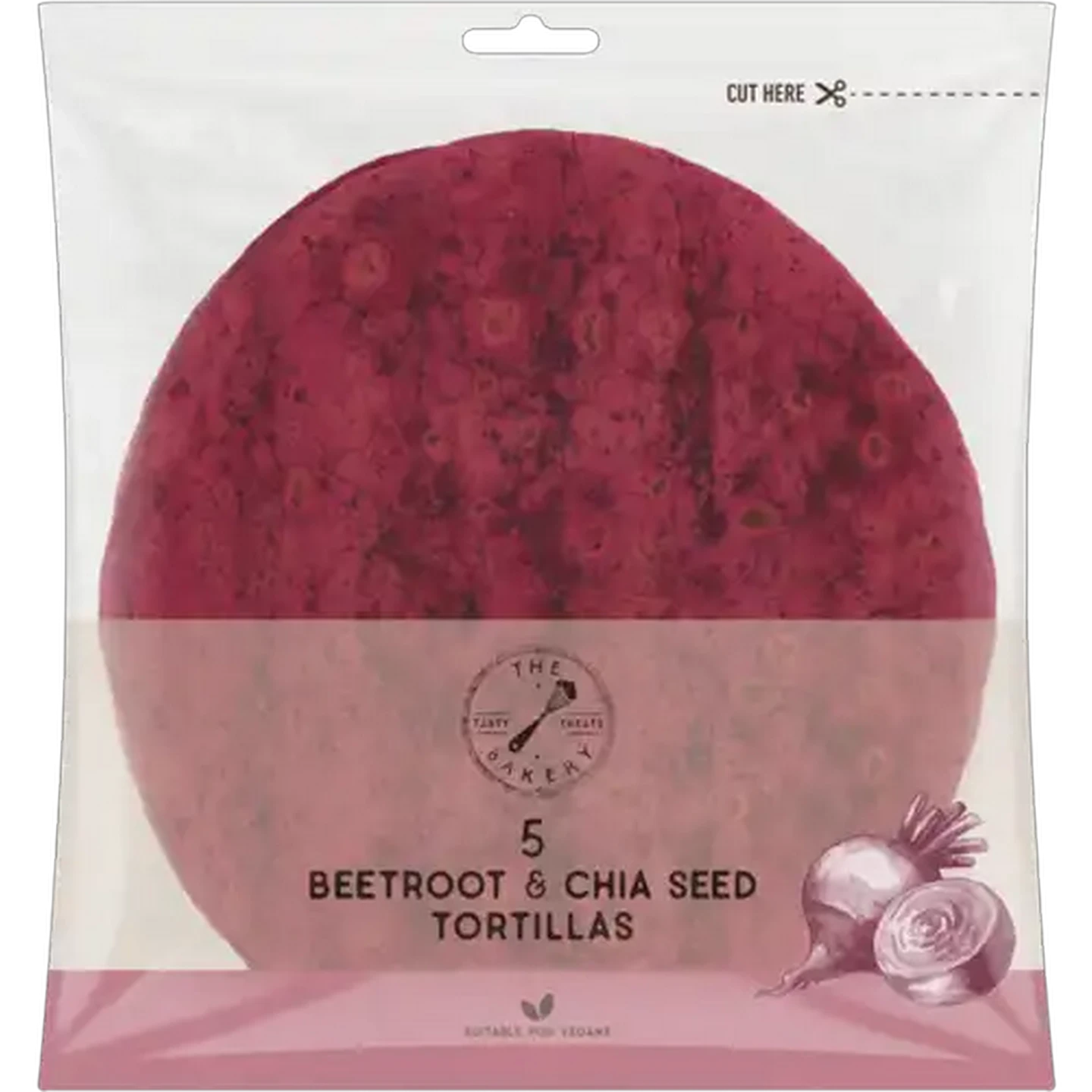 Image of The Bakery Beetroot & Chia Seed Tortillas 5 x 50g