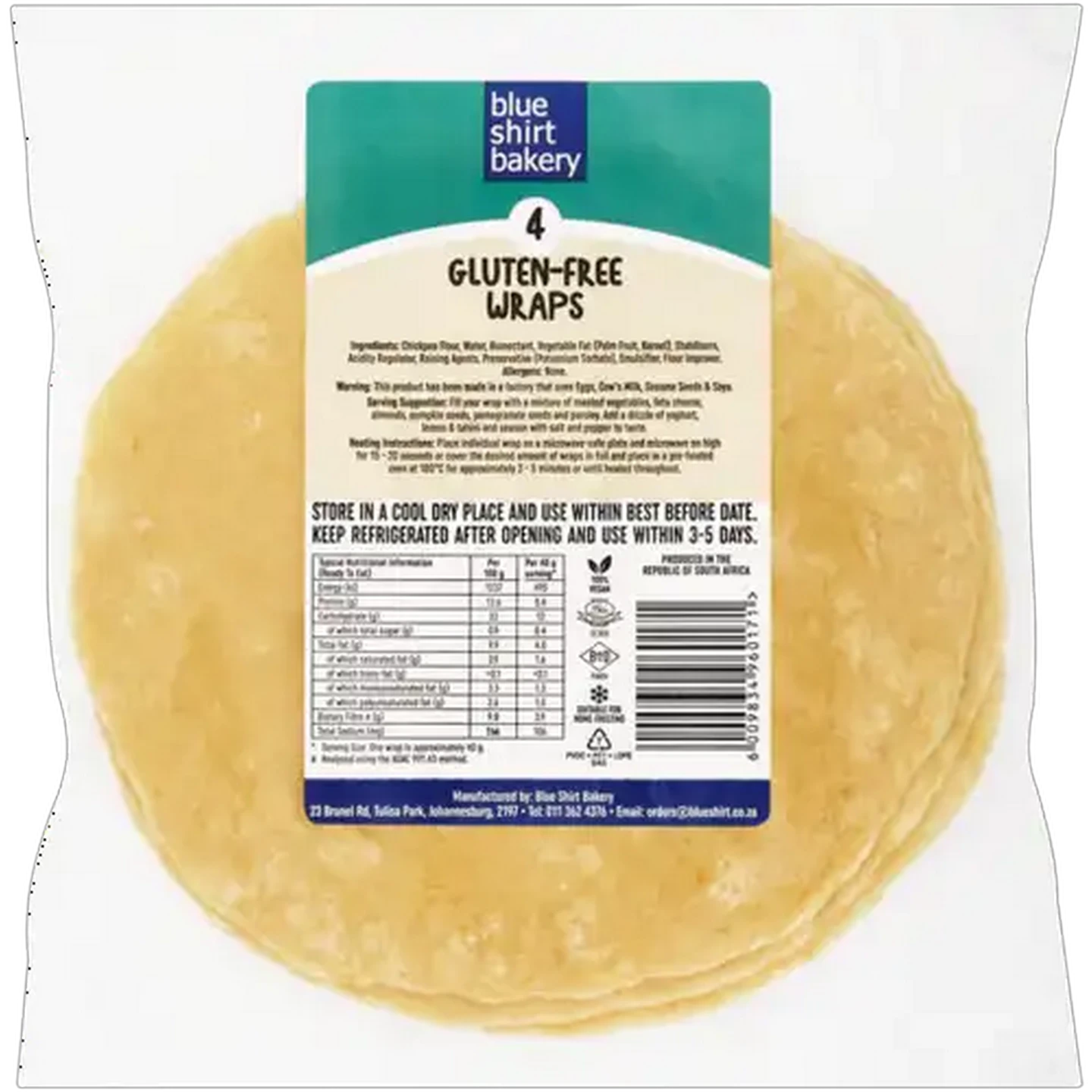 Image of Blue Shirt Bakery Gluten-Free Wraps 4 Pack
