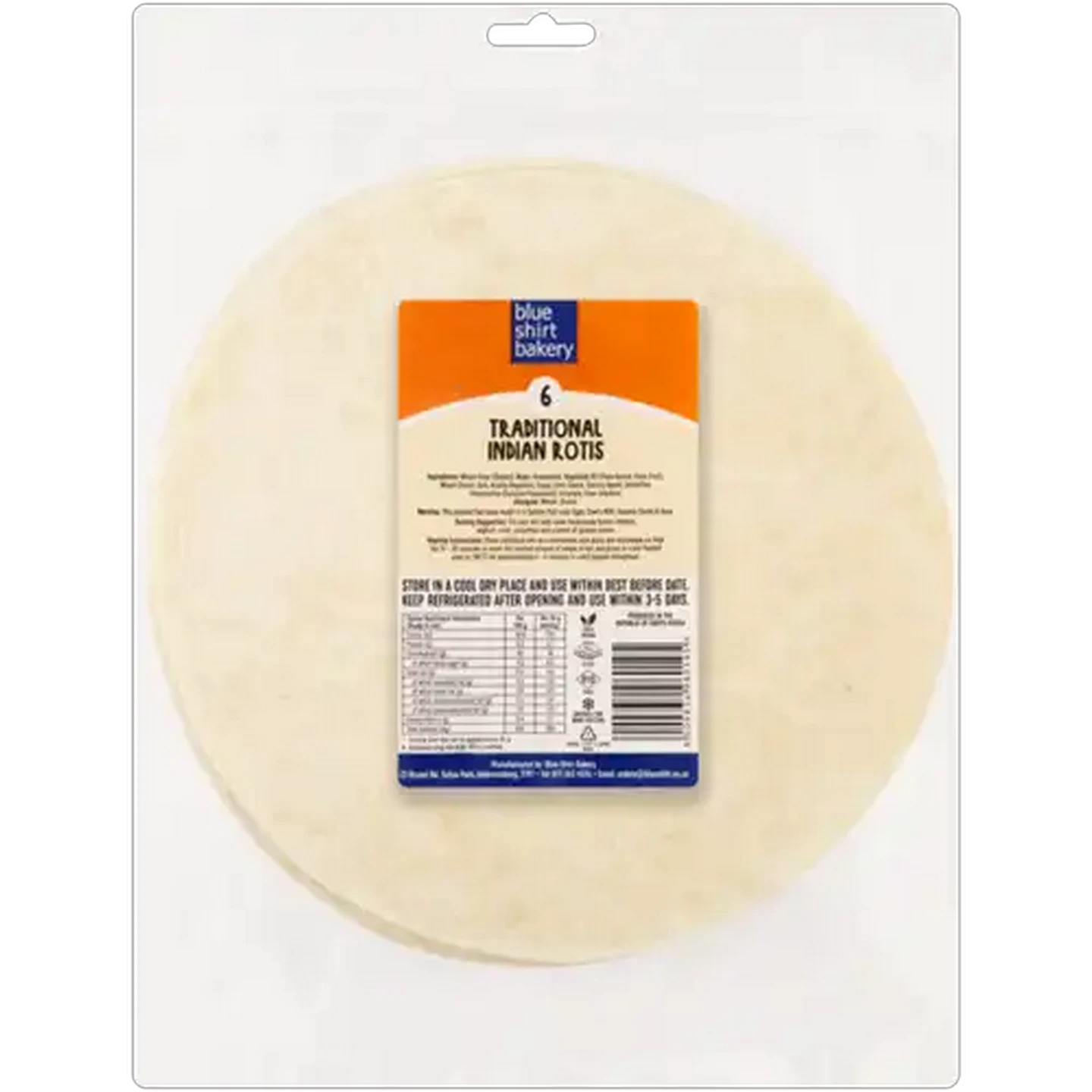 Image of Blue Shirt Bakery Traditional Indian Rotis 6 Pack