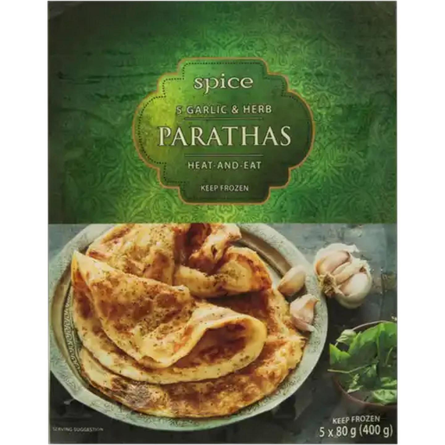 Image of Spice Frozen Garlic & Herb Parathas 5 x 80g