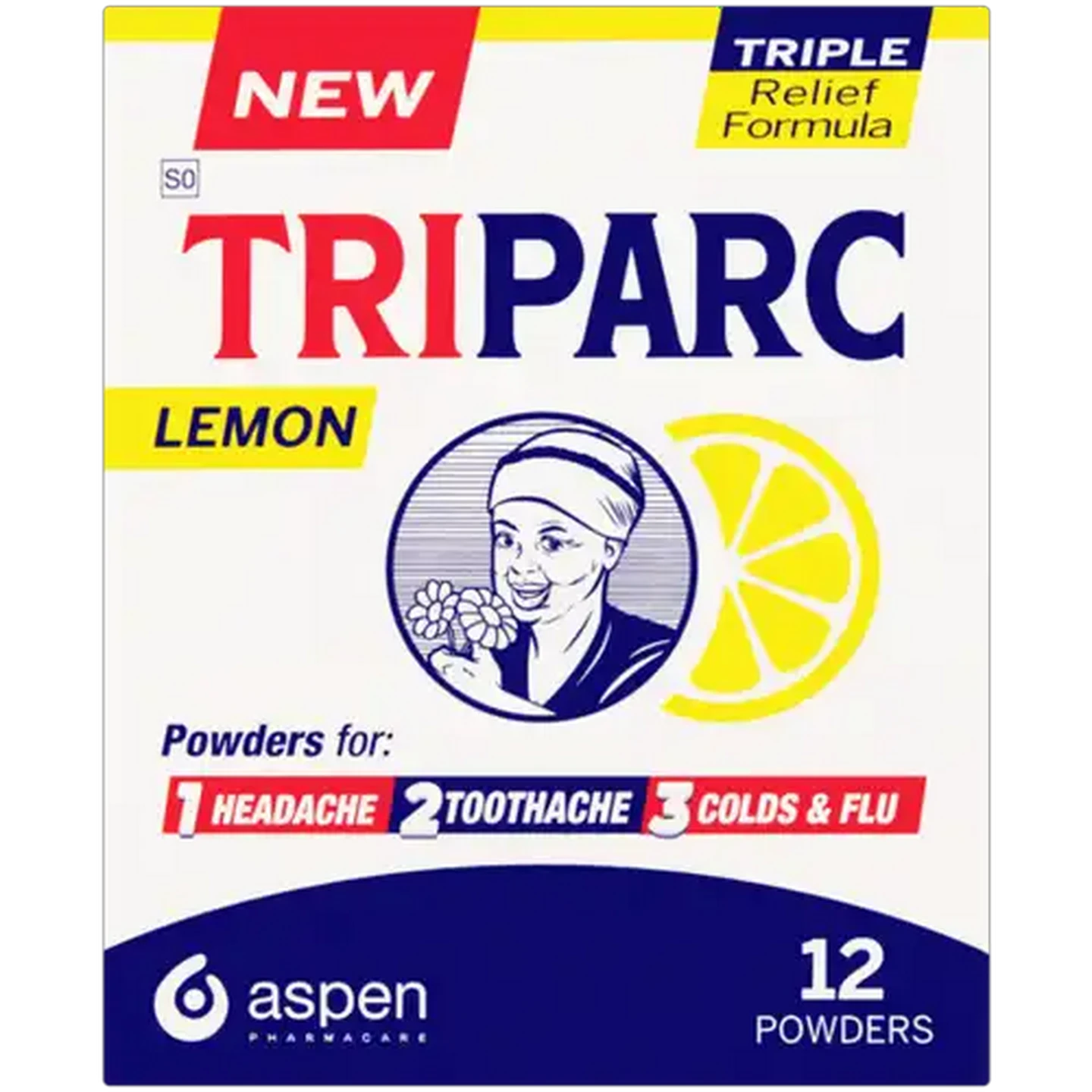 Image of TRIPARC Lemon Triple Relief Formula Powder 12 Pack