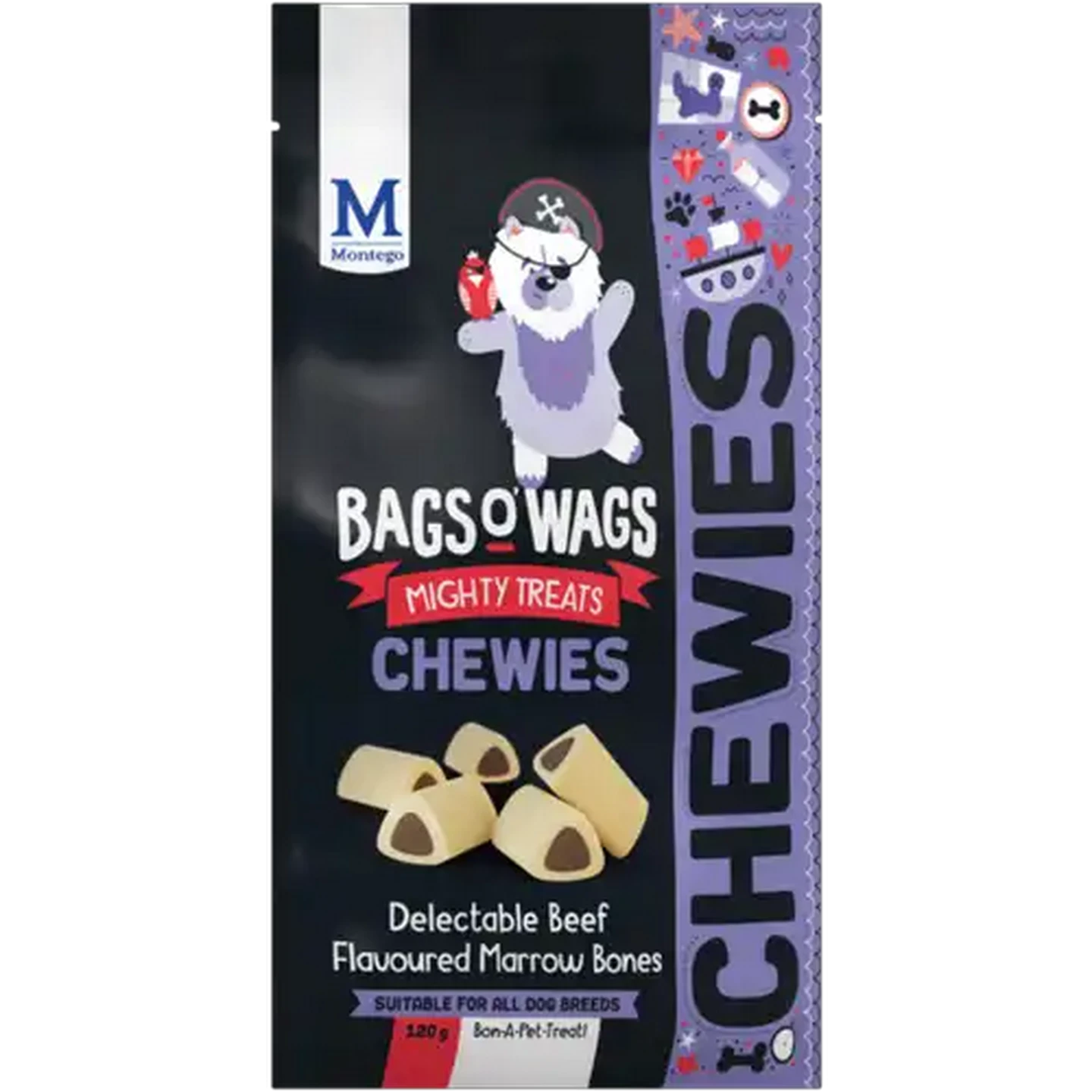 Image of Montego Bags 'O Wags Beef Flavoured Marrow Bones Chewies 120g