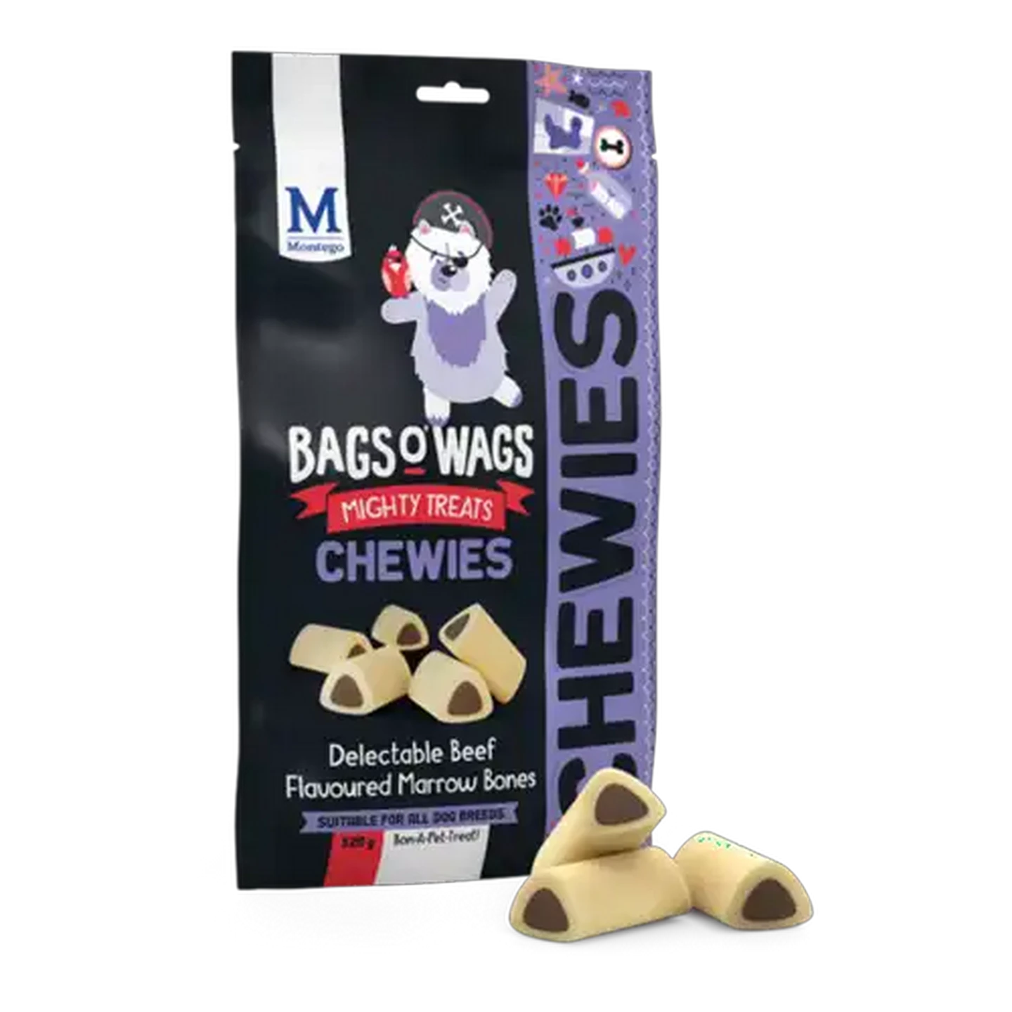 Image of Montego Bags 'O Wags Beef Flavoured Marrow Bones Chewies 120g