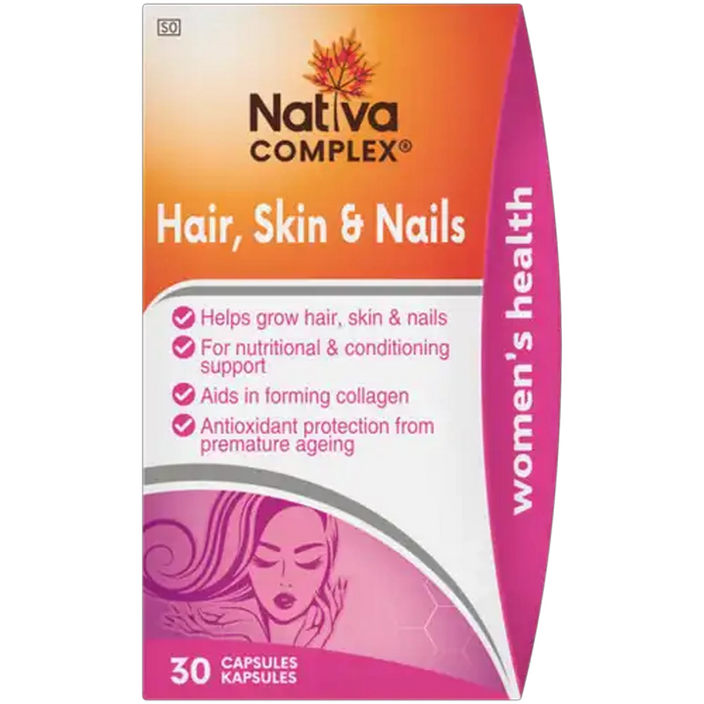 Image of Nativa Complex Hair, Skin & Nail Capsules 30 Pack
