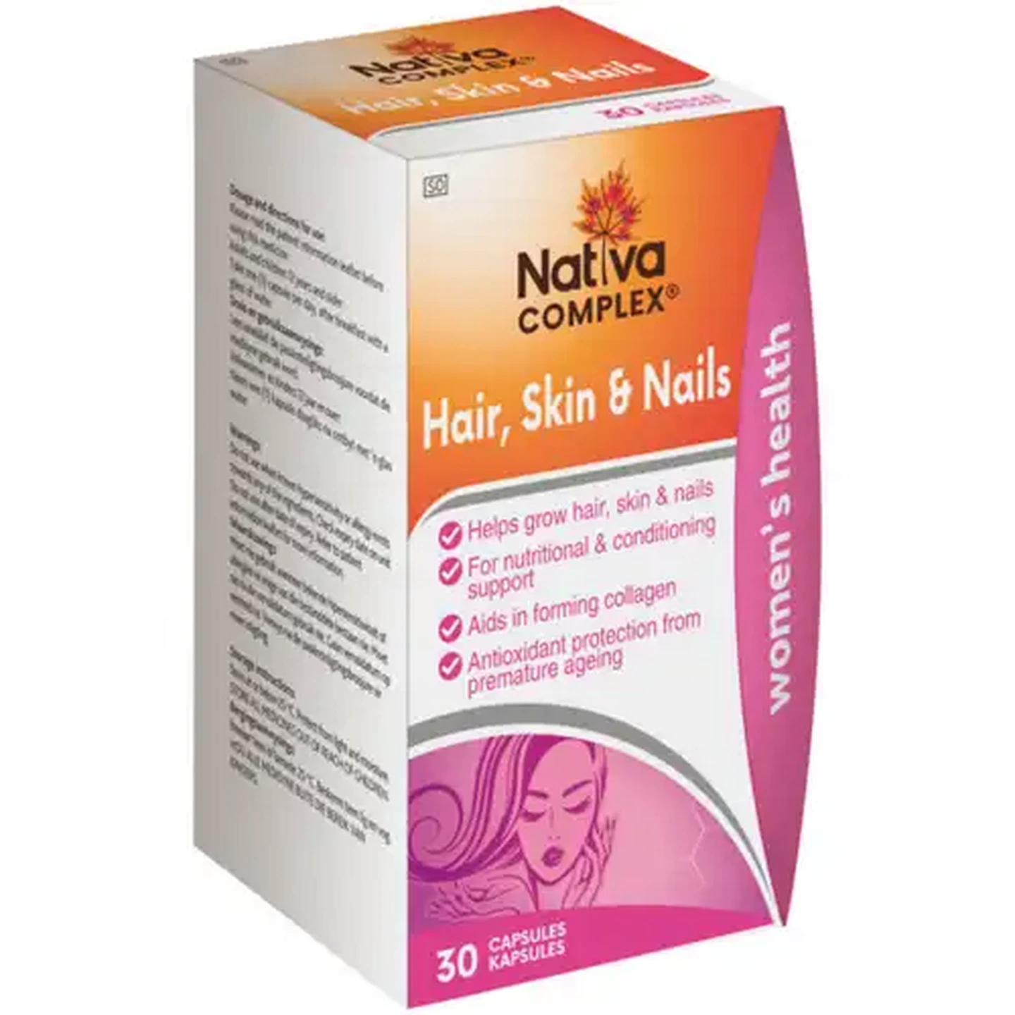 Image of Nativa Complex Hair, Skin & Nail Capsules 30 Pack