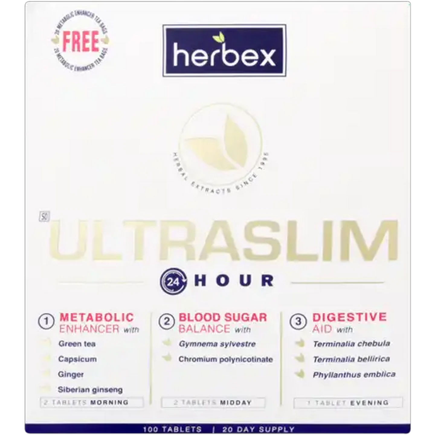 Image of Herbex Ultraslim Tablets 100 Pack