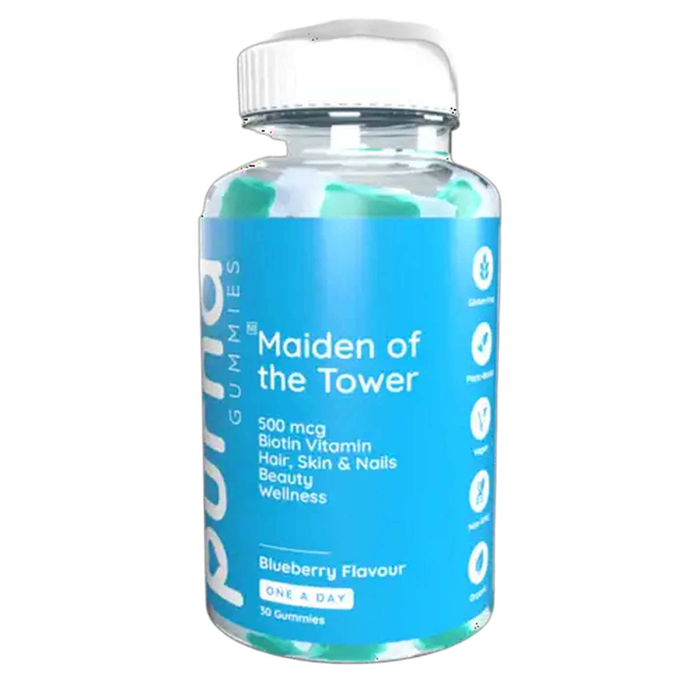 Image of Vita-Aid Purna Maiden Of The Tower Blueberry Flavoured Biotin Gummies 30 Pack