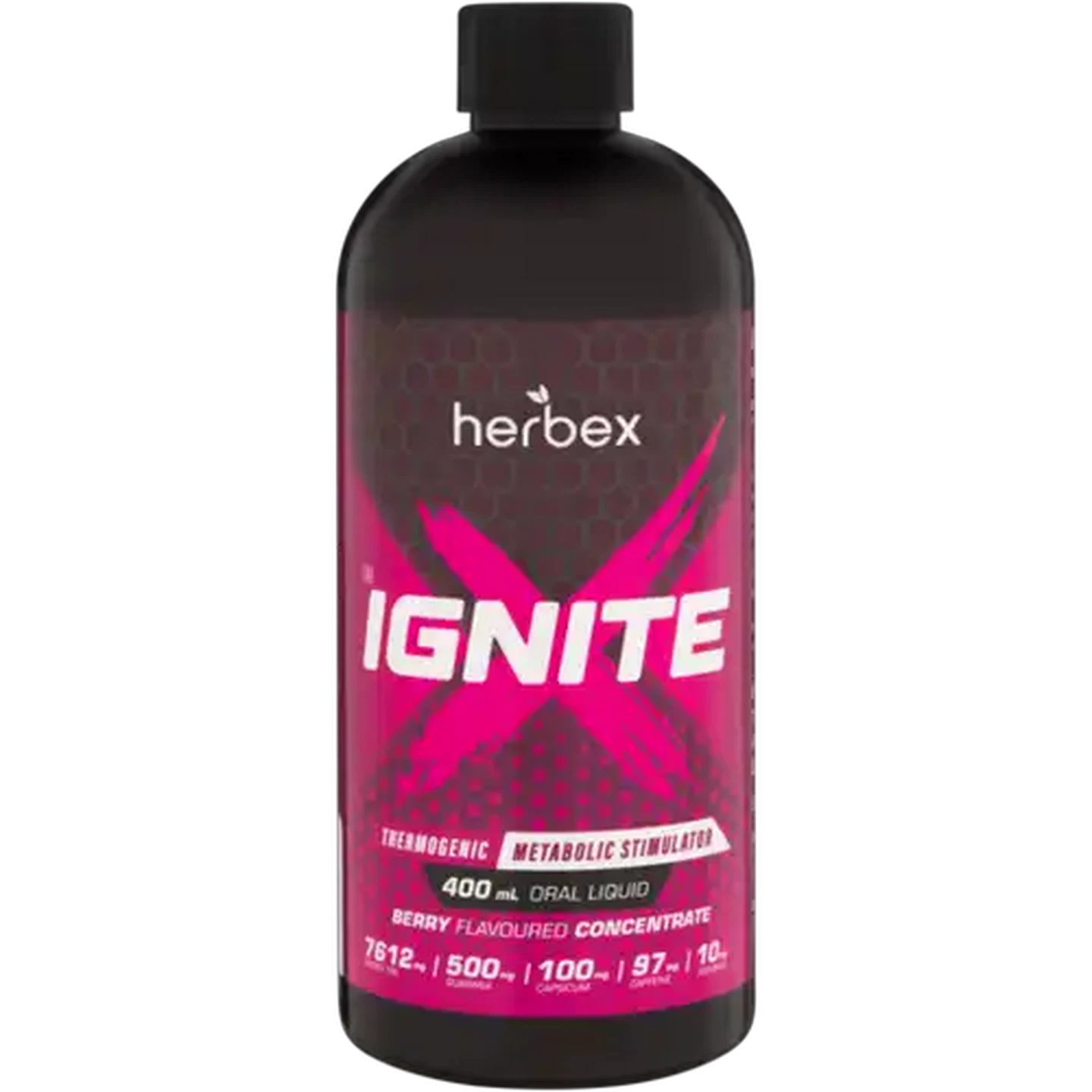 Image of Herbex Ignite X Berry Flavoured Thermogenic Metabolic Stimulator Concentrate 400ml