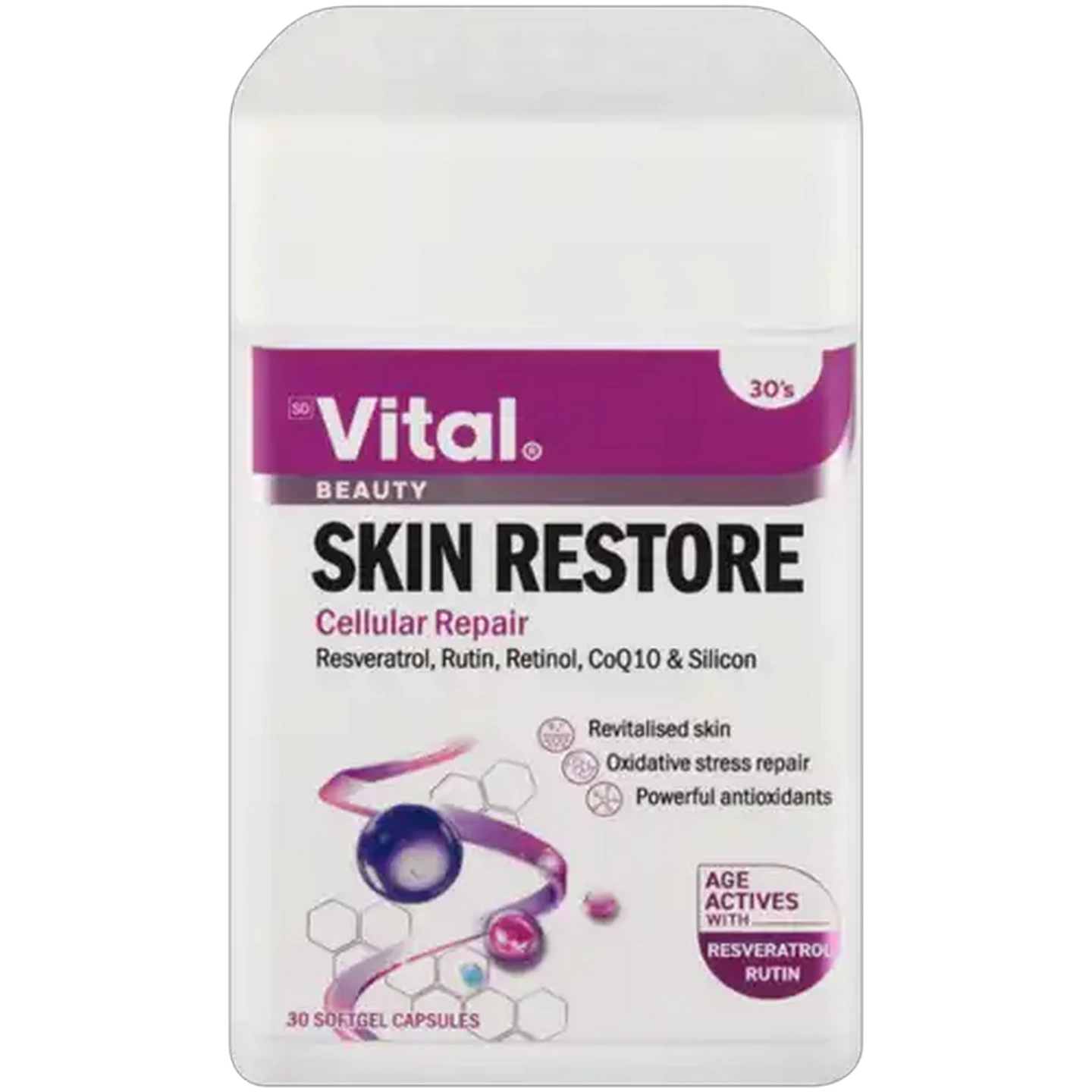 Image of Vital Beauty Skin Restore Softgel Capsules 30 Pack