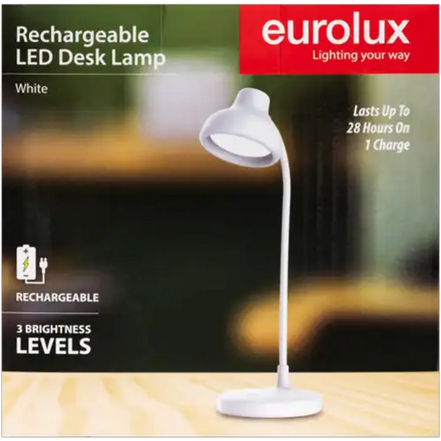 Image of Eurolux White White Rechargeable LED Desk Lamp