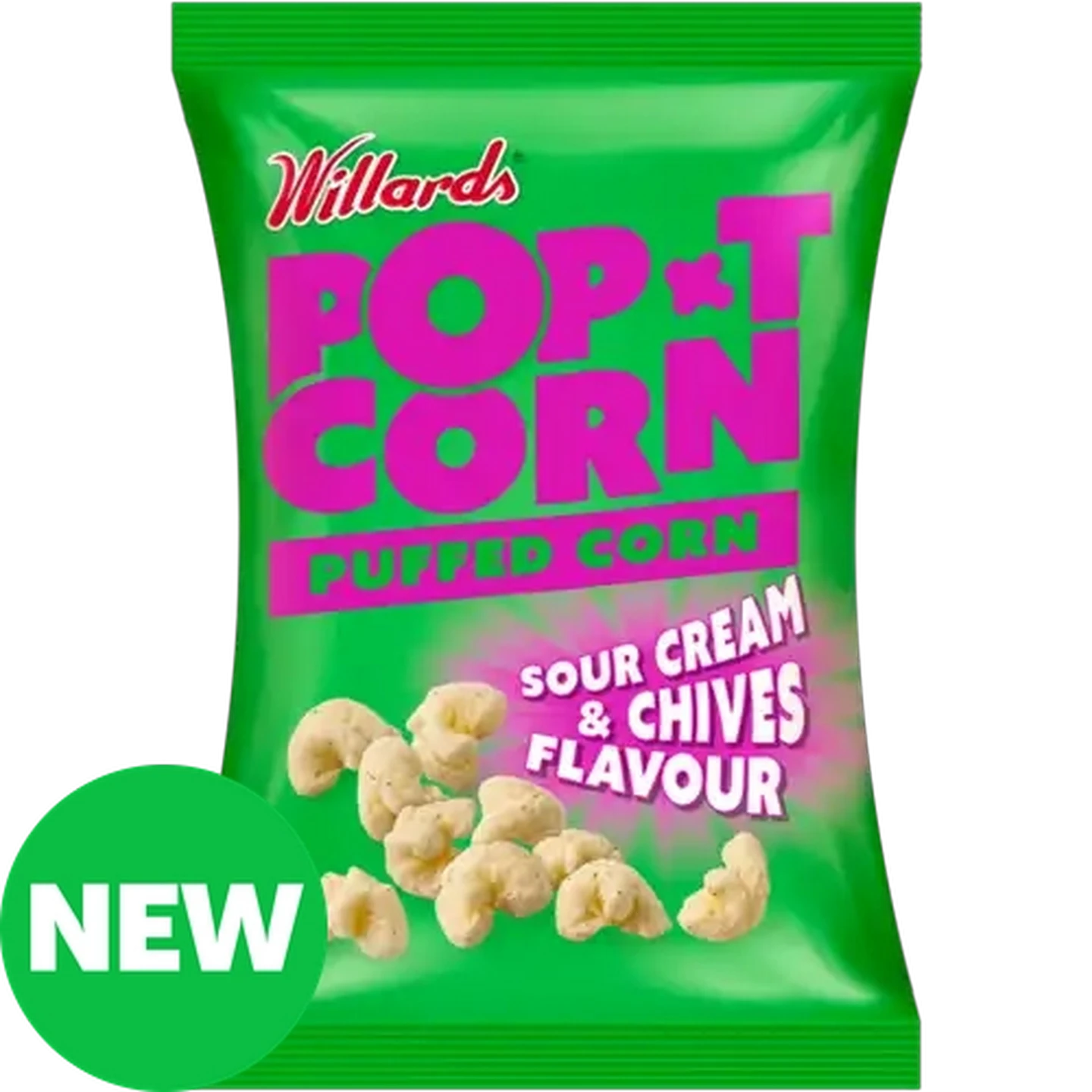 Image of Willards PopTCorn Sour Cream & Chives Flavour Puffed Corn 80g
