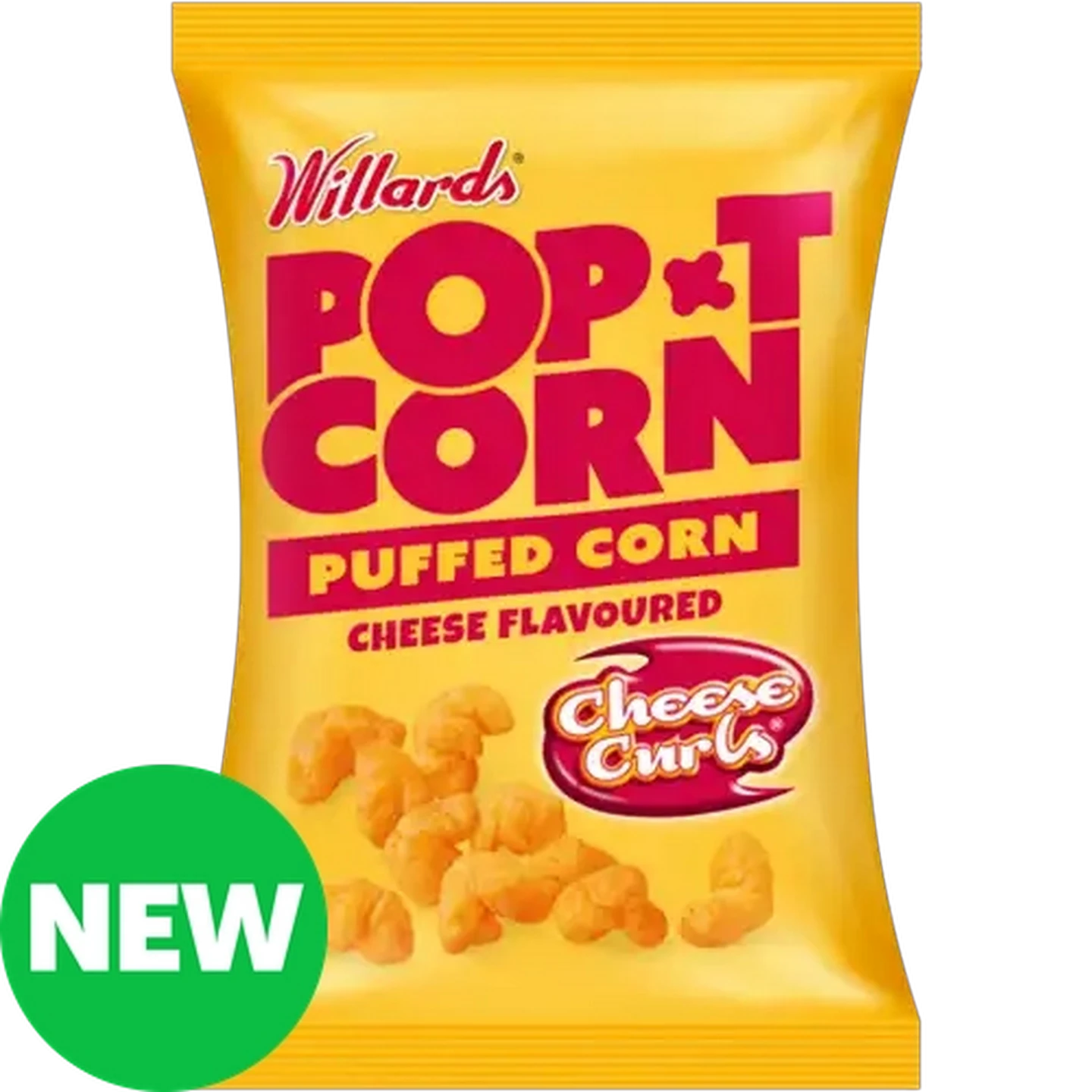 Image of Willards PopTCorn Cheese Flavoured Cheese Curls Puffed Corn 80g