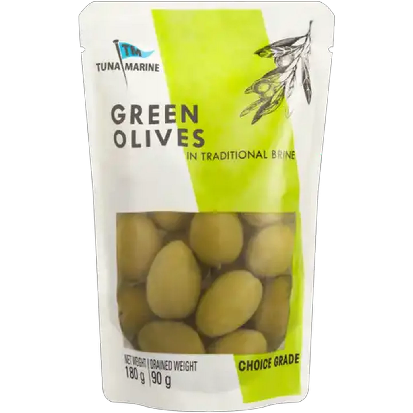 Image of Tuna Marine Green Olives in Traditional Brine 180g