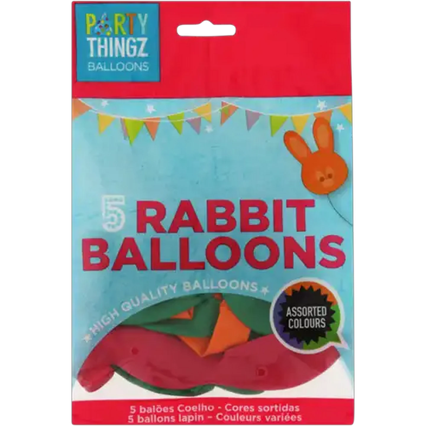 Image of Party Thingz Rabbit Balloons 5-Pack (Design May Vary)