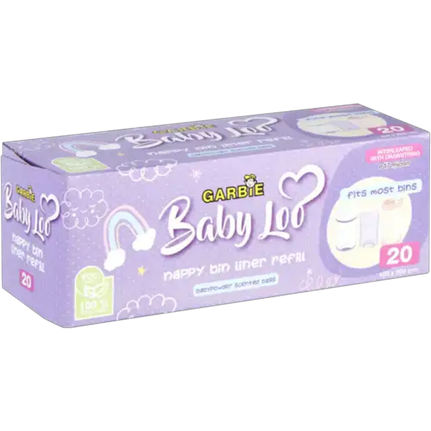 Image of Garbie Baby Loo Nappy Bin Liner Refill 20 Pack