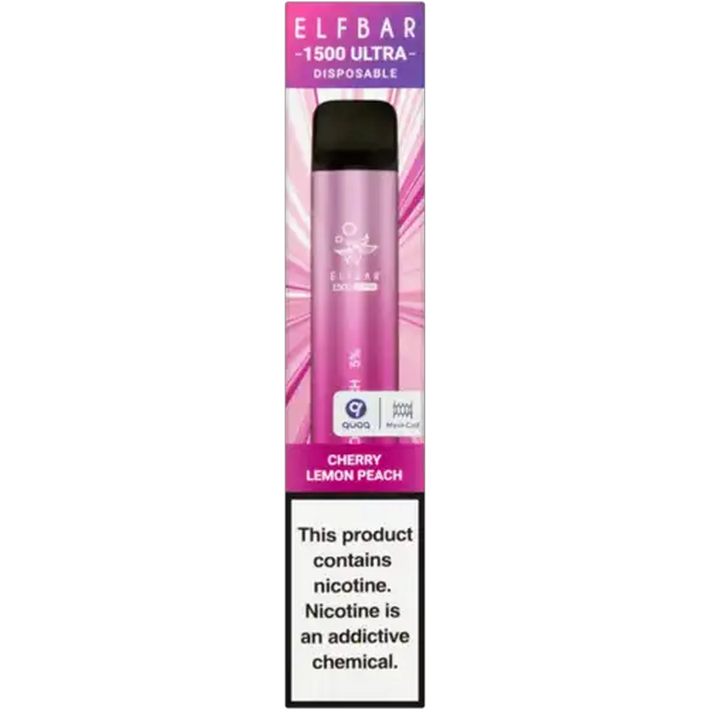 Image of ELFBAR 1500 Ultra Cherry Lemon Peach 5% Disposable Vape 5ml (Non-Refundable. Non-Returnable.)