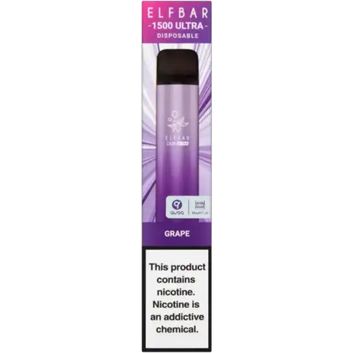 Image of ELFBAR 1500 Ultra Grape 5% Disposable Vape 5ml (Non-Refundable. Non-Returnable.)