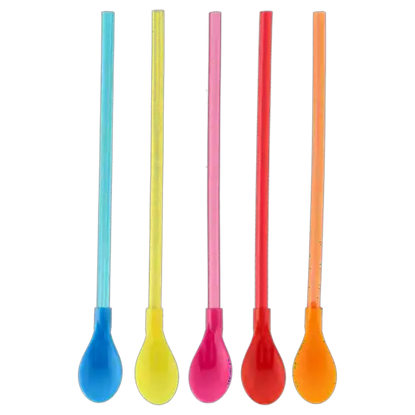 Image of Party Thingz Plastic Straws with Spoons 5-Pack