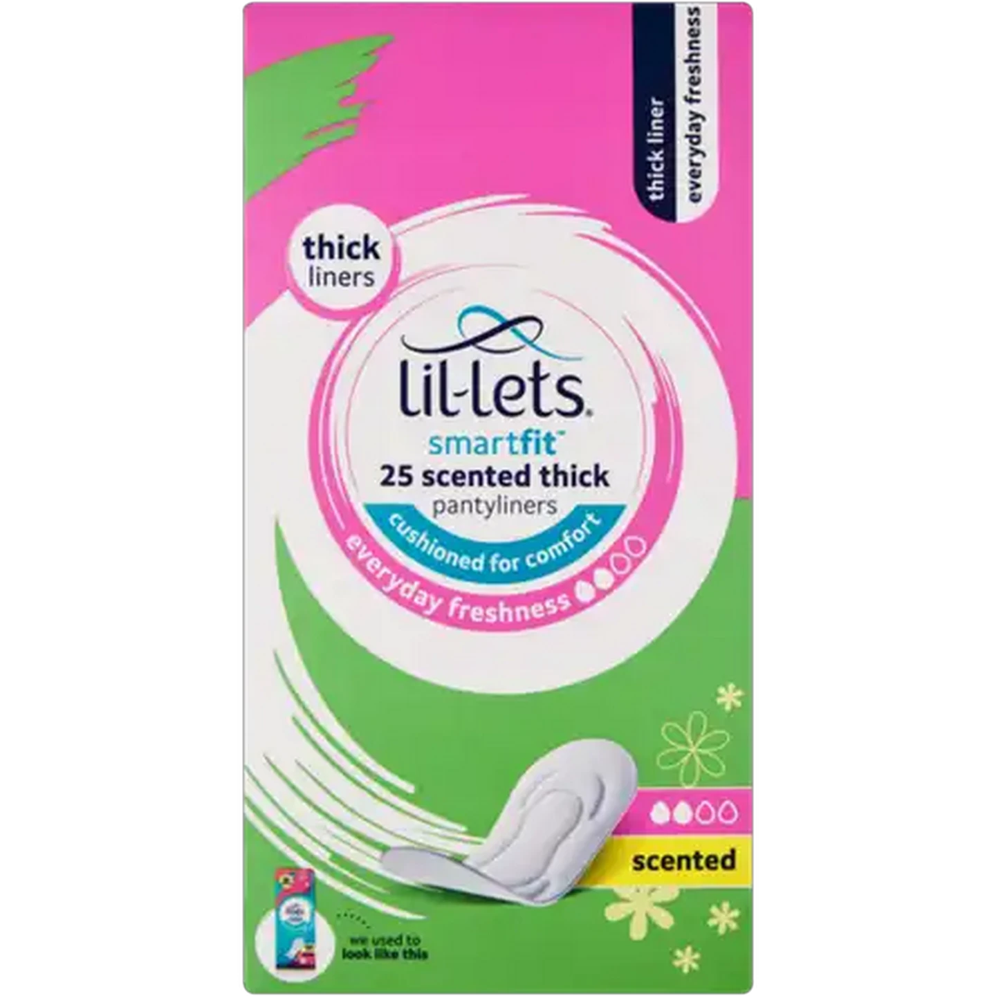 Image of Lil-Lets SmartFit Scented Thick Pantyliners 25-Pack