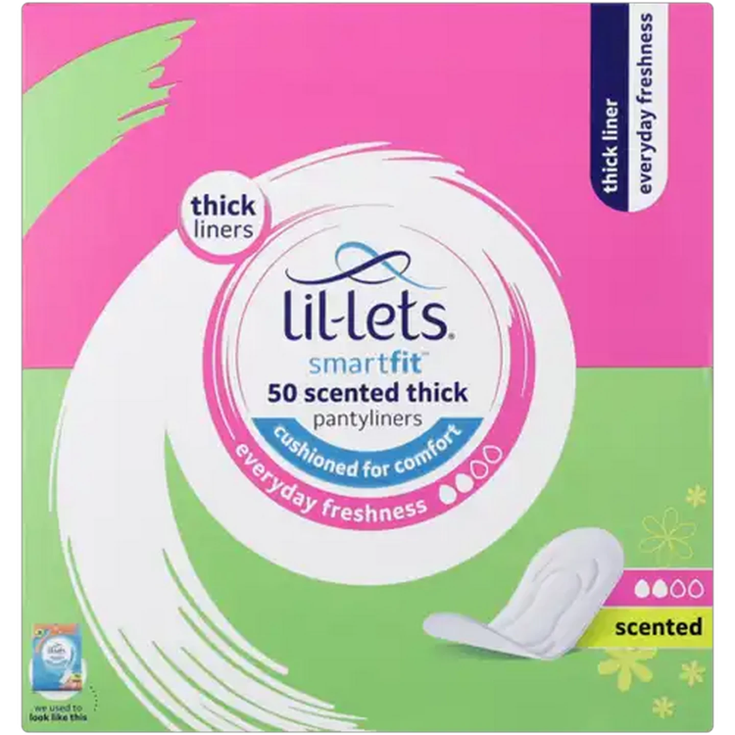 Image of Lil-Lets SmartFit Scented Thick Pantyliners 50 Pack