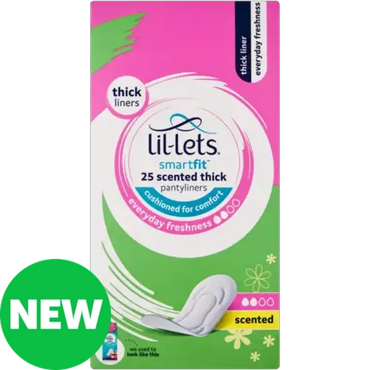 Image of Lil-Lets SmartFit Scented Thick Pantyliners 25-Pack