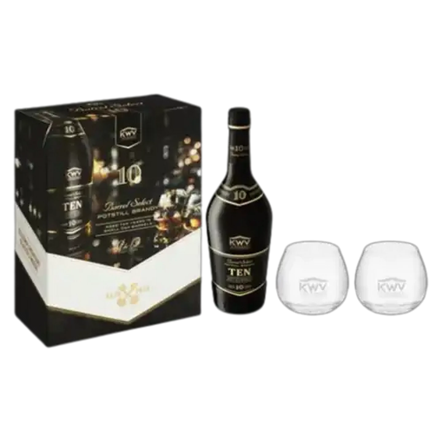 Image of KWV 10 Year Old Brandy Bottle Gift Set 750ml