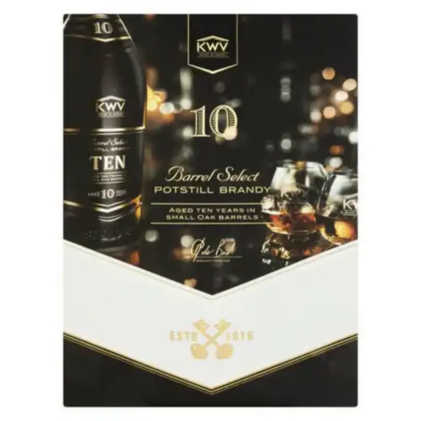 Image of KWV 10 Year Old Brandy Bottle Gift Set 750ml