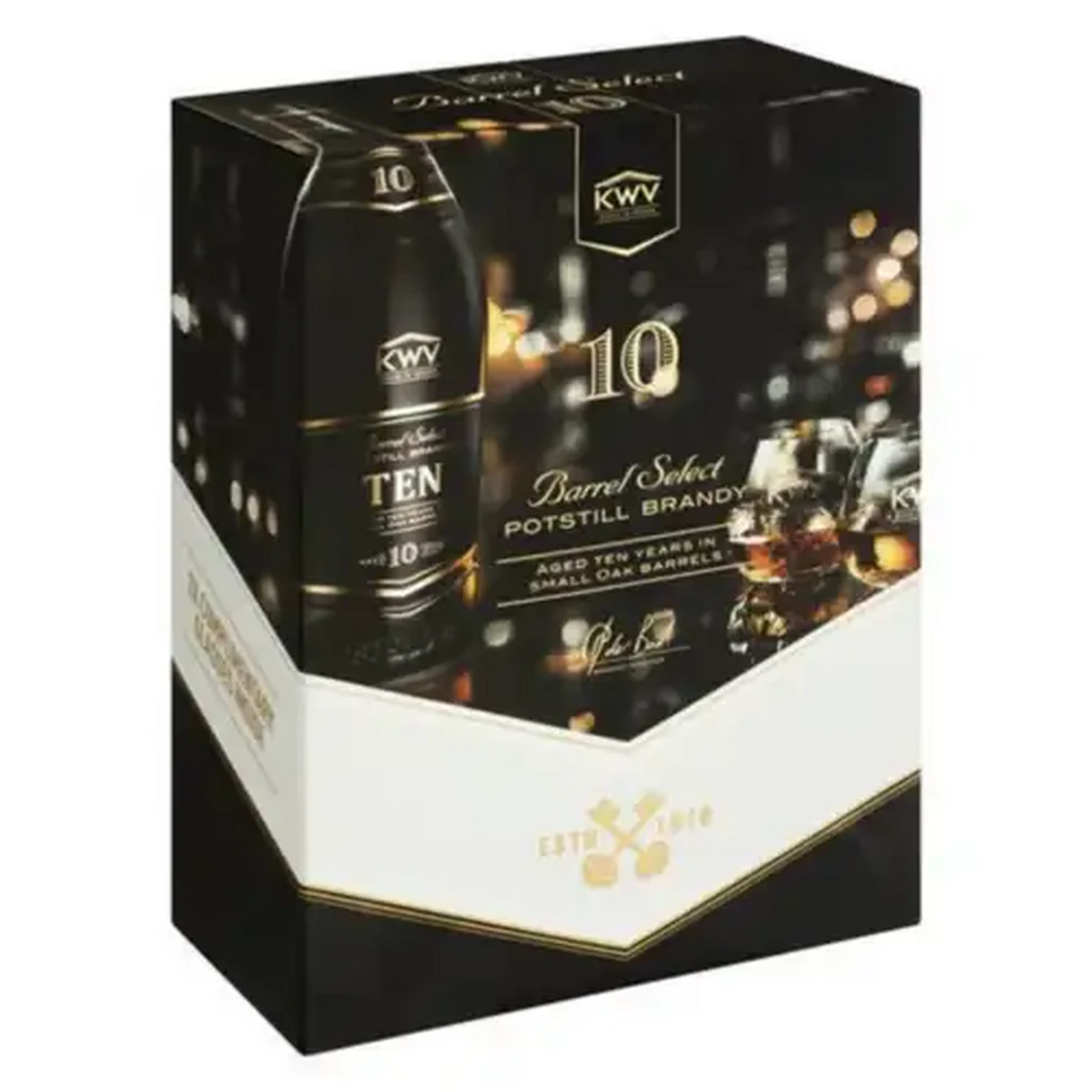 Image of KWV 10 Year Old Brandy Bottle Gift Set 750ml