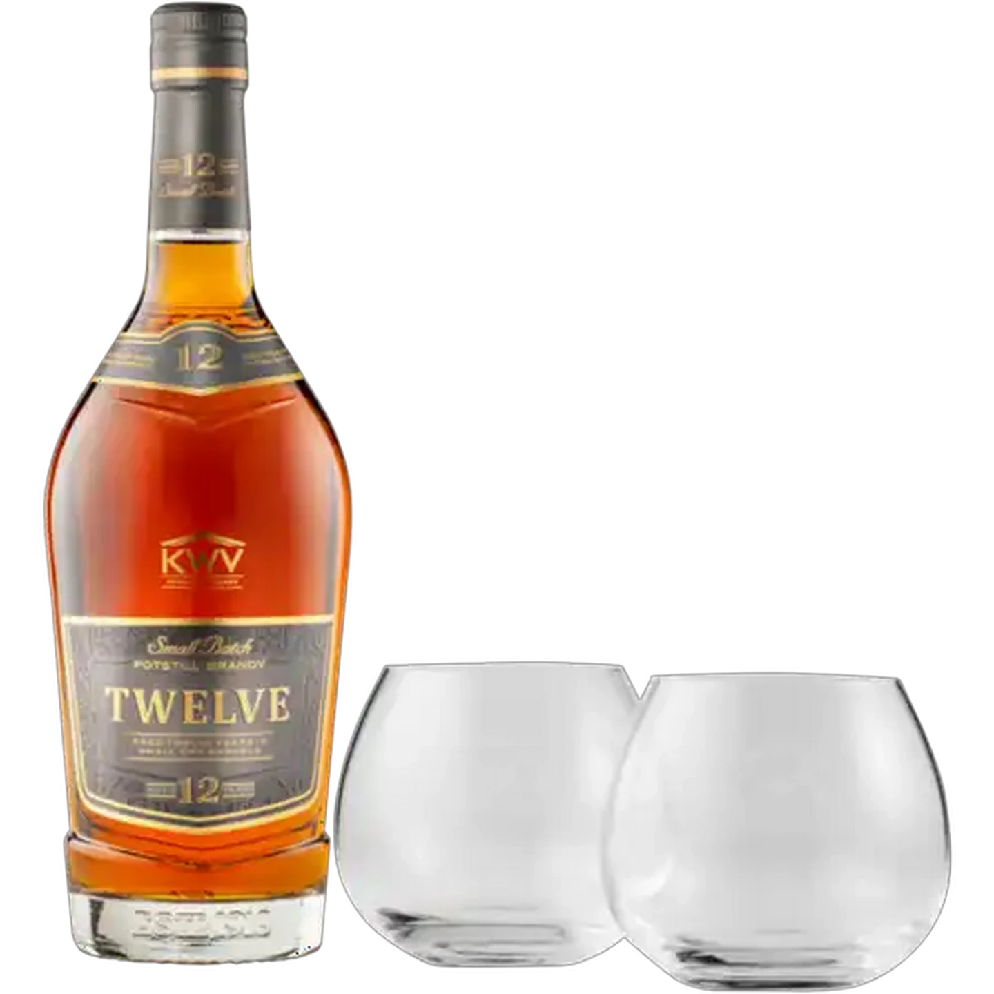 Image of KWV 12 Year Old Brandy Bottle Gift Set 750ml