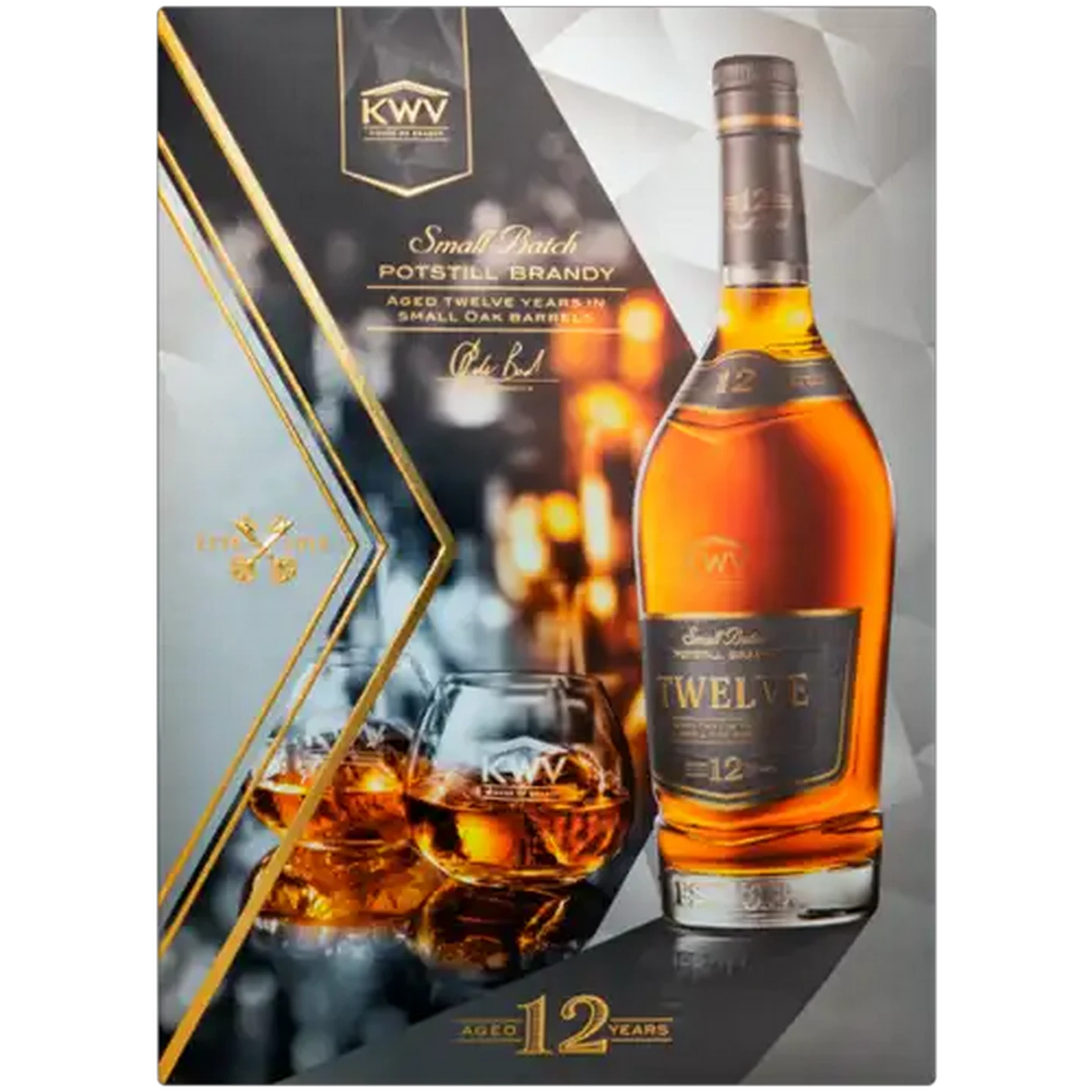Image of KWV 12 Year Old Brandy Bottle Gift Set 750ml