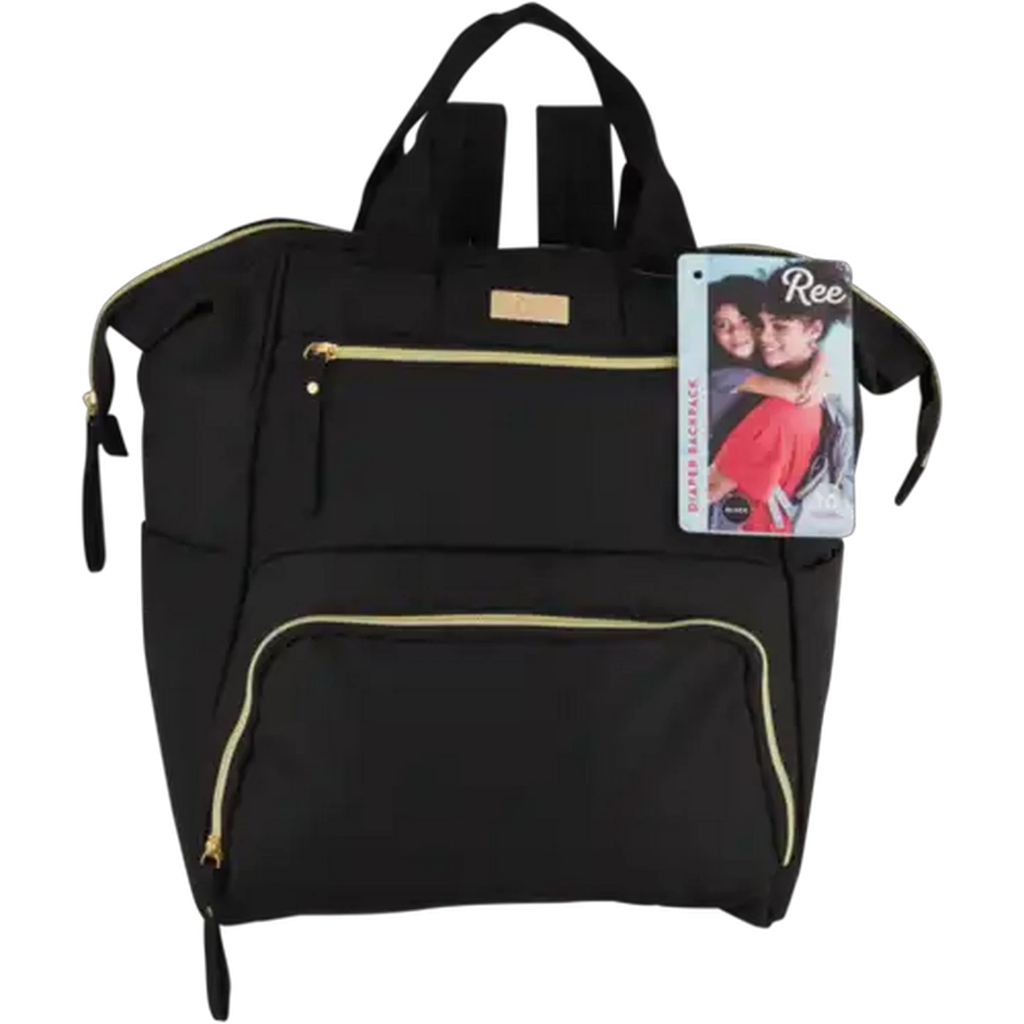 Image of Ree Collective Black Diaper Backpack 31cm
