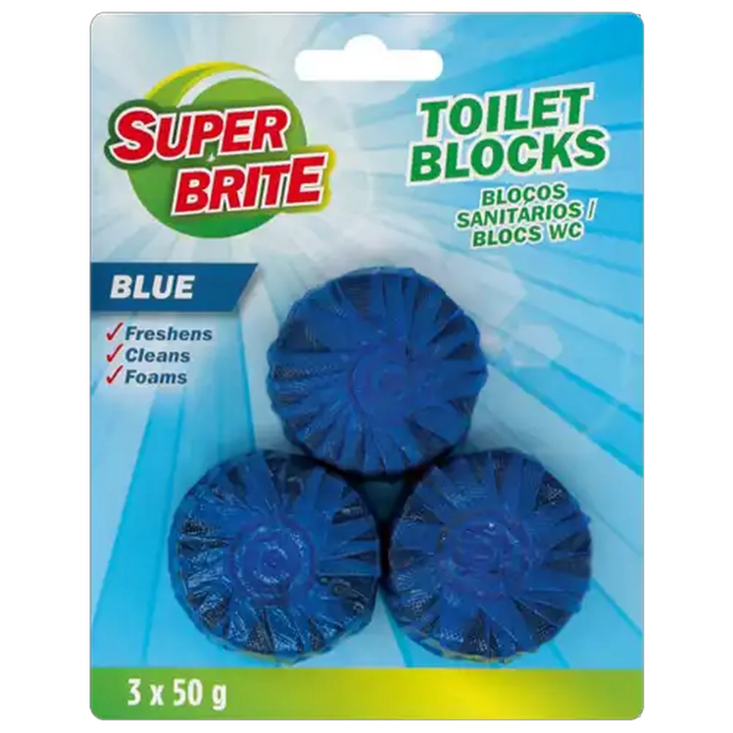 Image of Super Brite Blue Toilet Block 3 x 50g