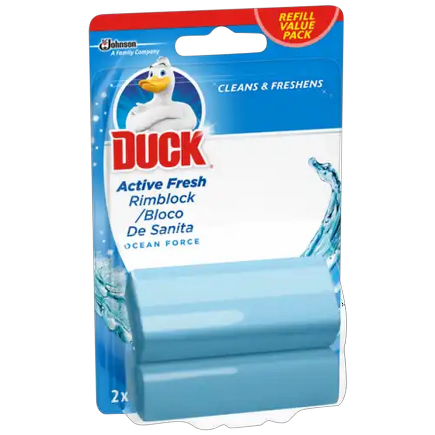 Image of Duck Active Fresh Ocean Fresh Scented Rimblock 2 x 50g