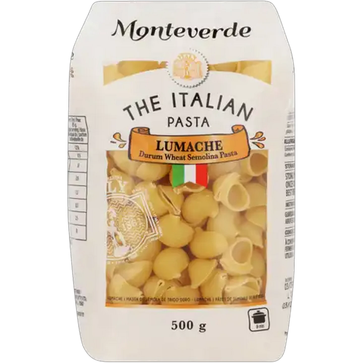 Image of Monteverde Lumache Durum Wheat Semolina Pasta 500g