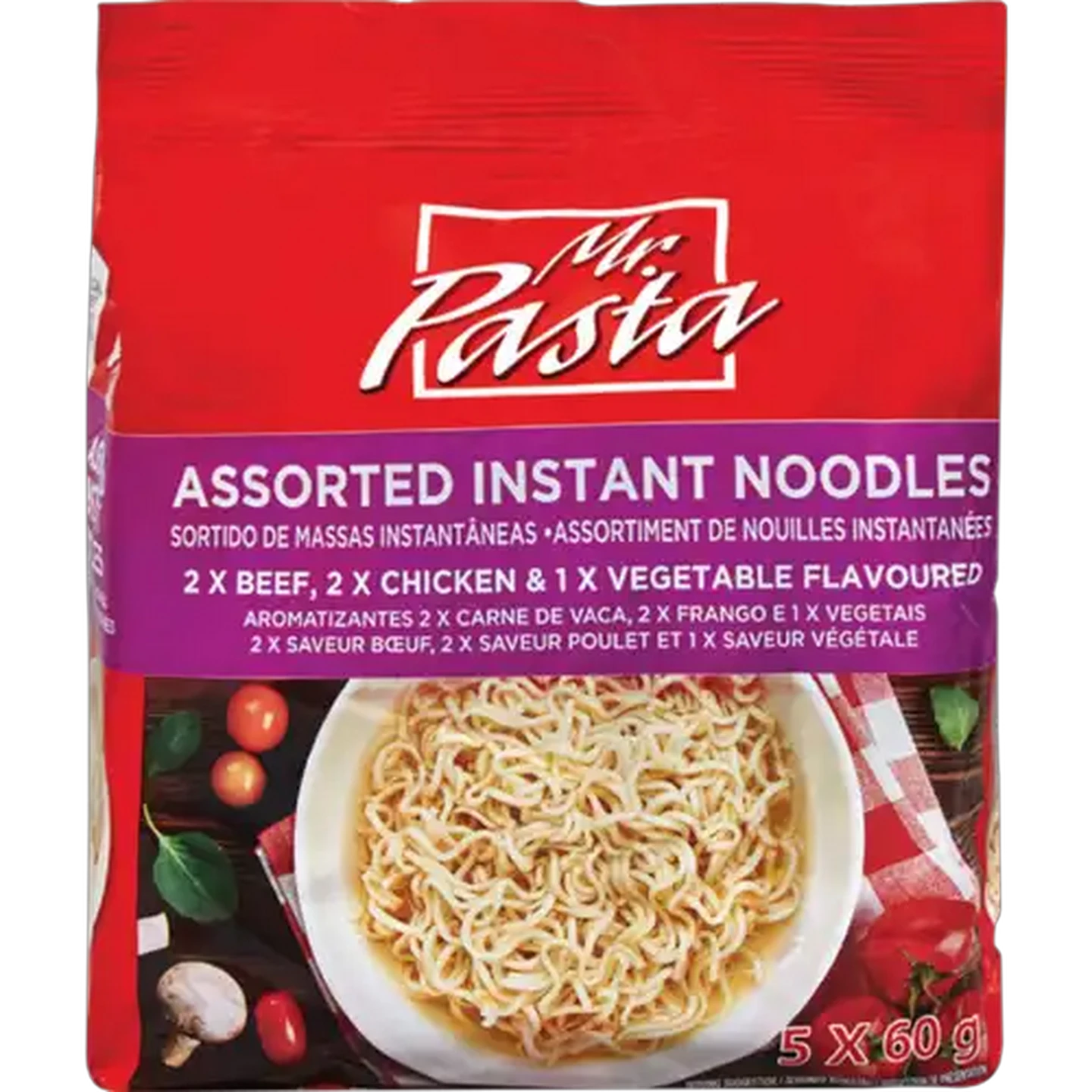 Image of Mr. Pasta Assorted Instant Noodles 5 x 60g