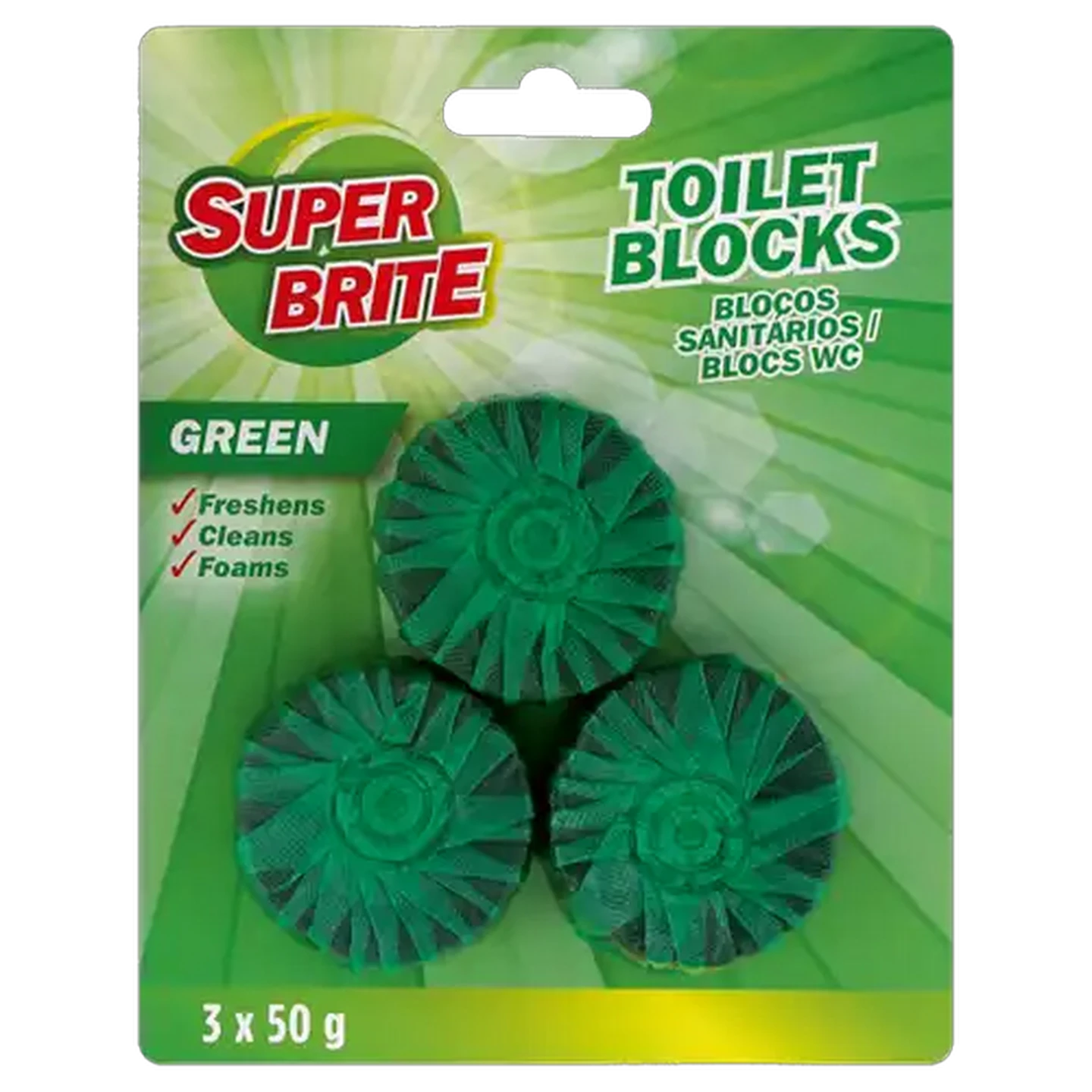 Image of Super Brite Green Toilet Block 3 x 50g