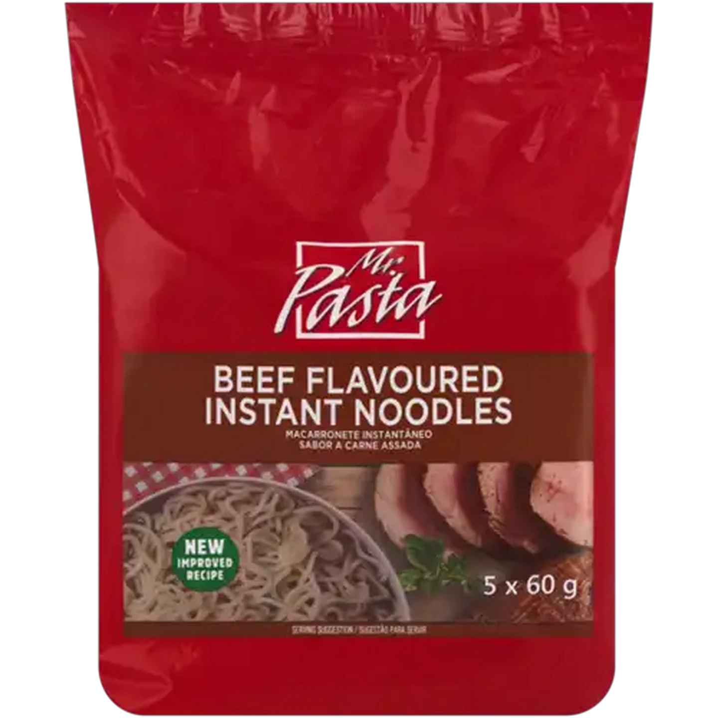 Image of Mr. Pasta Beef Flavoured Instant Noodles 5 x 60g
