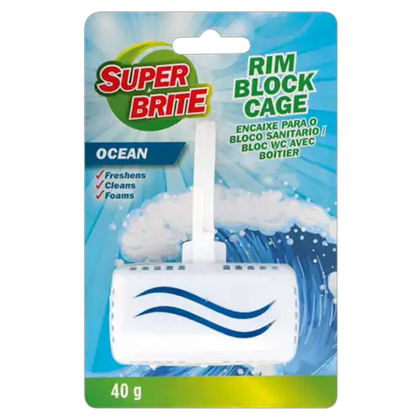 Image of Super Brite Ocean Breeze Scented Rim Block Cage 40g