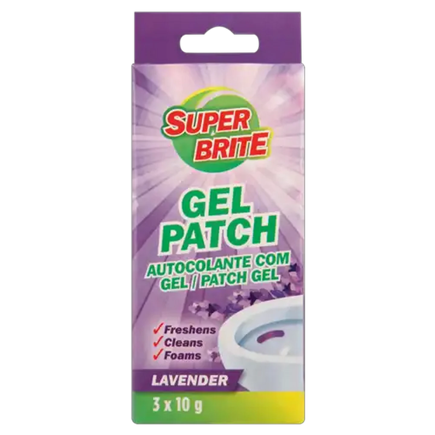 Image of Super Brite Gel Patch Lavender Scented Toilet Cleaner 3-Pack