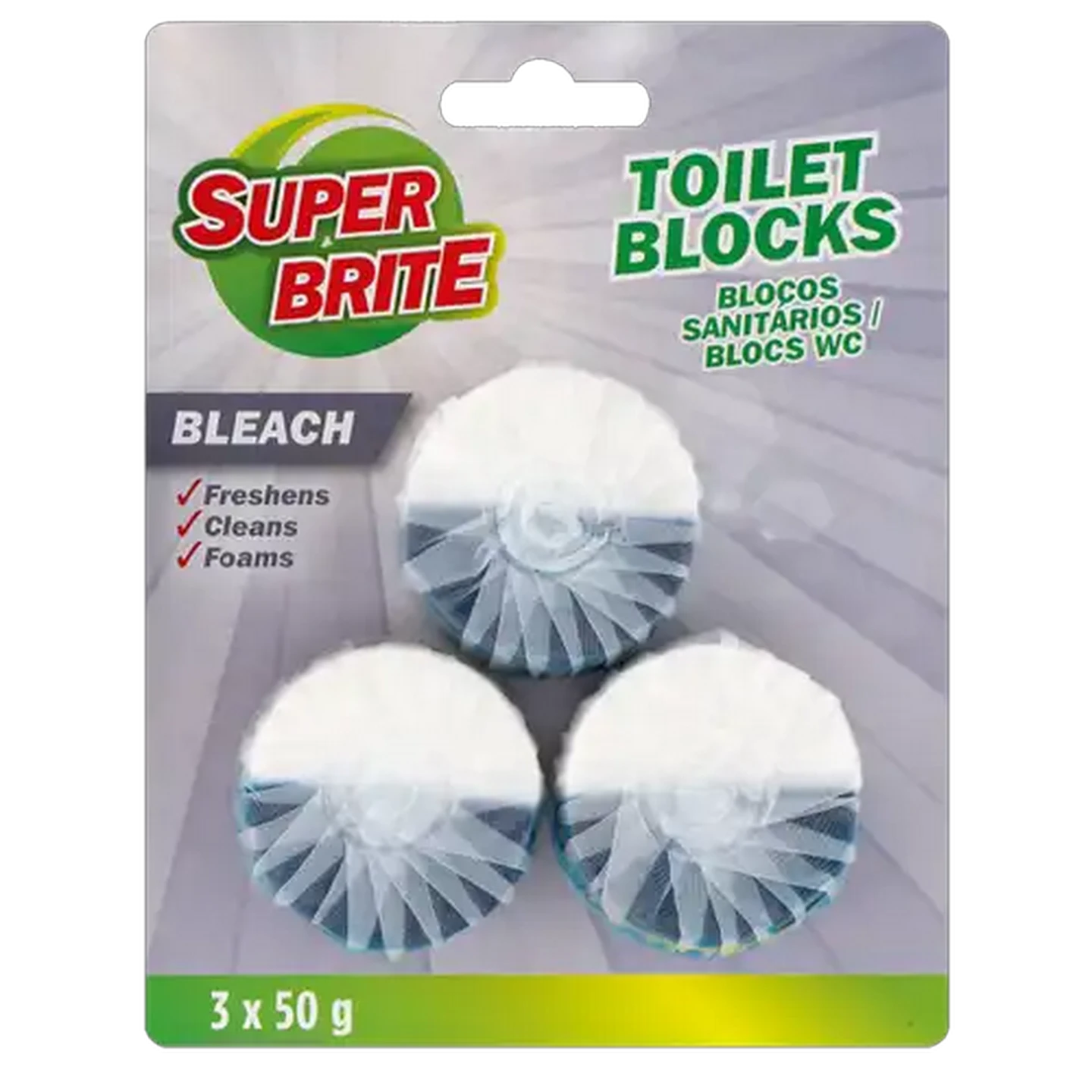 Image of Super Brite Bleach Toilet Block 3 x 50g