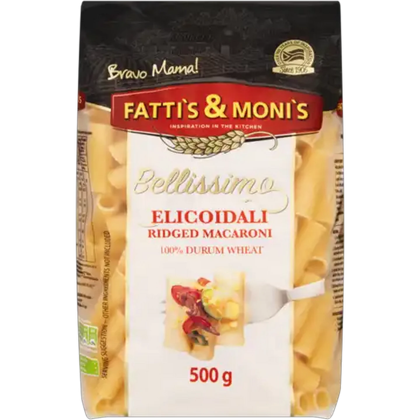 Image of Fatti's & Moni's Bellissimo Elicoidali Ridged Macaroni Pasta 500g