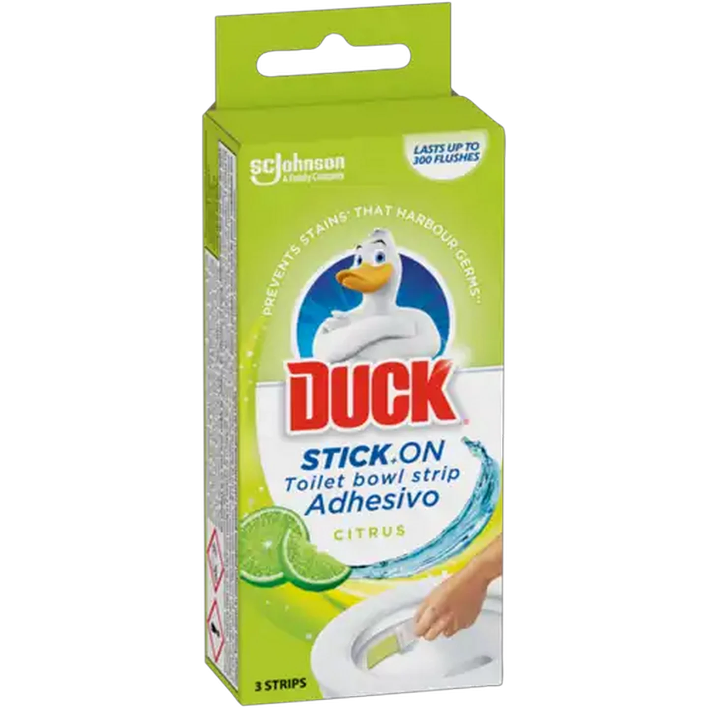 Image of Duck Citrus Stick-On Toilet Bowl Strips 3-Pack