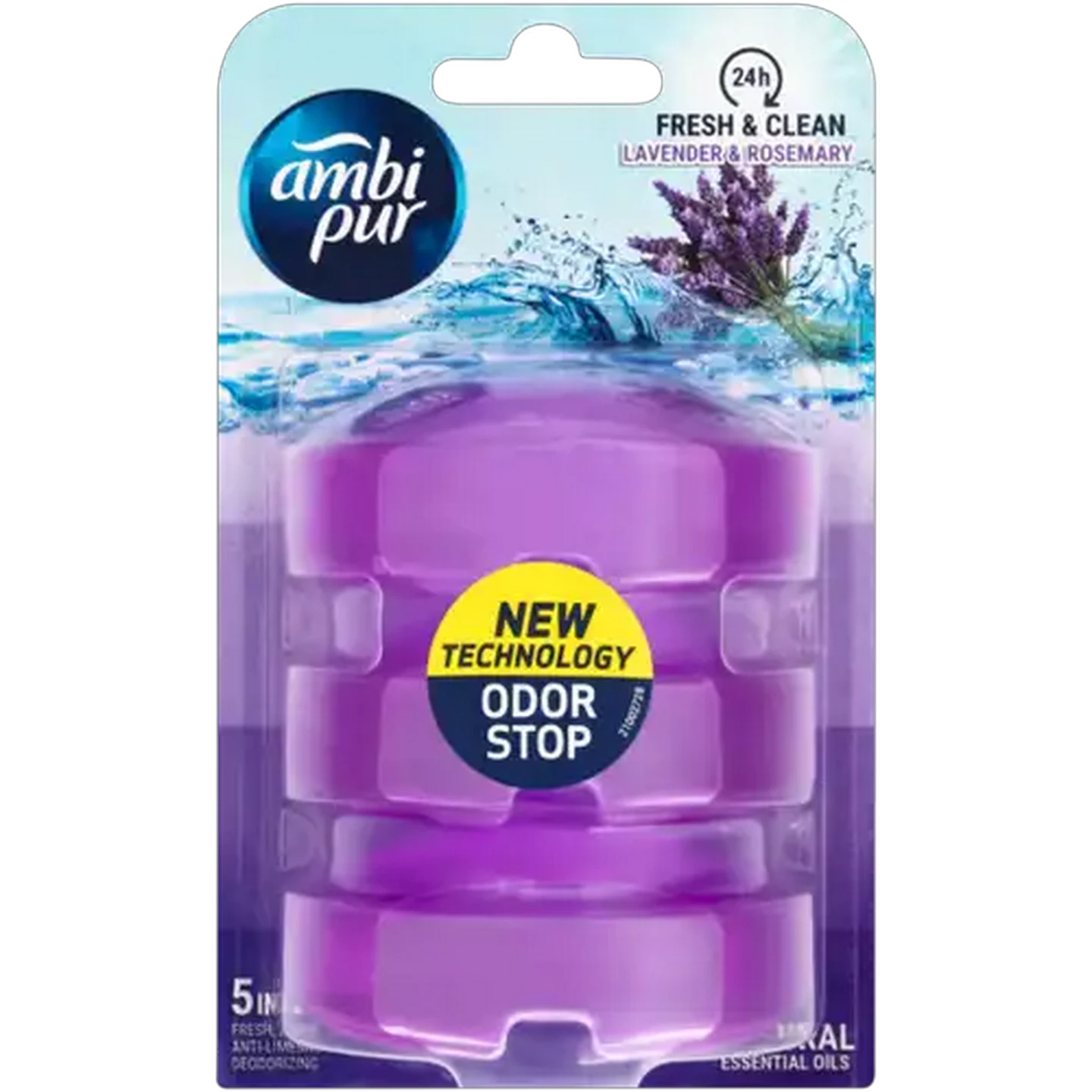 Image of Ambi Pur 5-In-1 Lavender & Rosemary Scented Toilet Cleaner 3 x 55ml