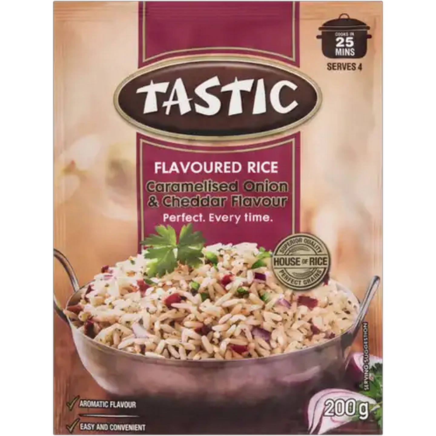 Image of Tastic Caramelised Onion & Cheddar Flavour Rice 200g