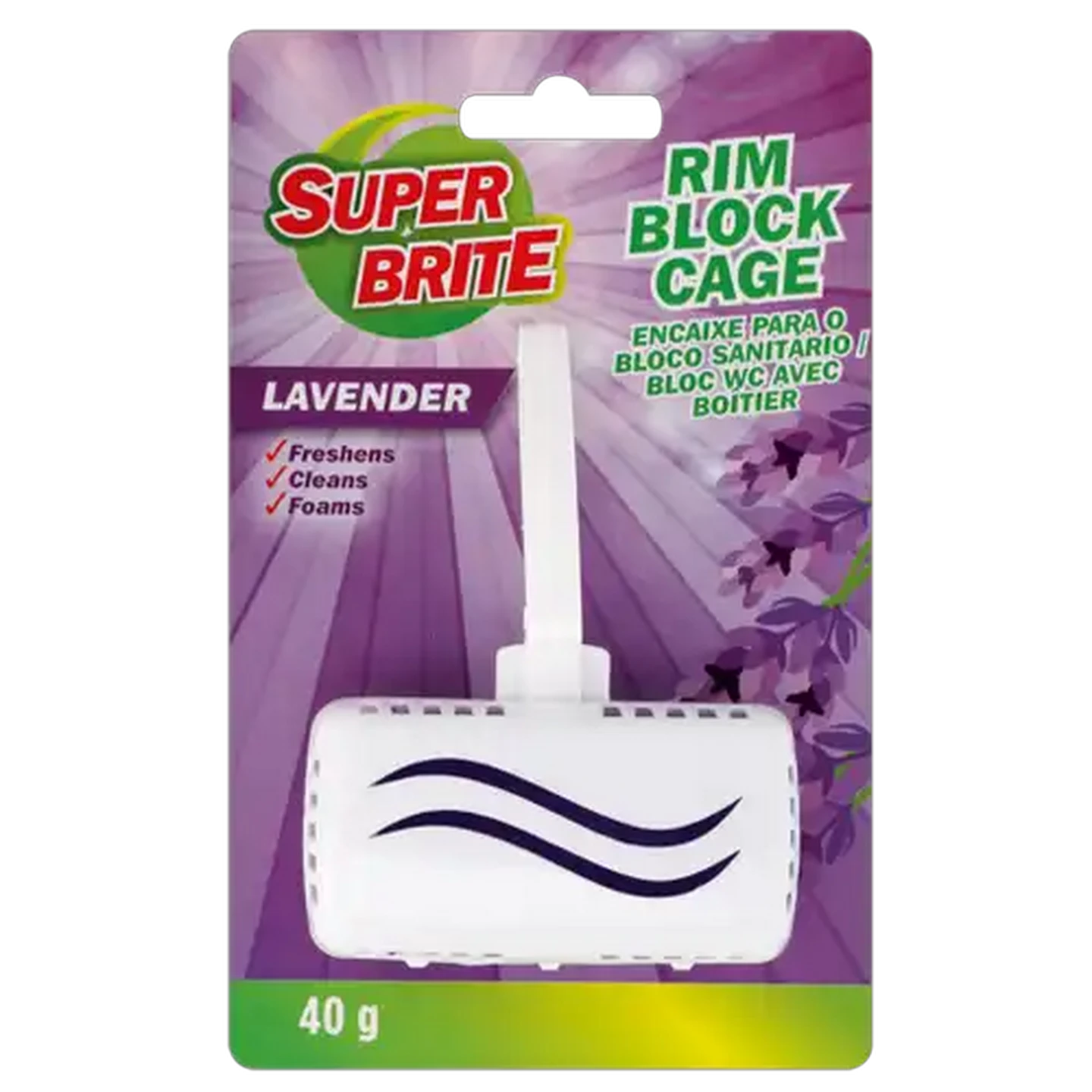 Image of Super Brite Rim Block Cage Lavender Scented 40g